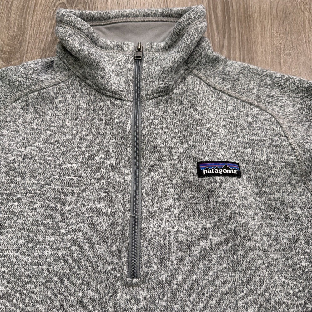 Womens Patagonia Better Sweater Large Gray Heather 1/4 Zip Fleece Pullover - Picture 3 of 12